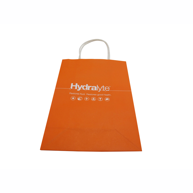 Wholesale Eco-Friendly Orange Custom Kraft Paper Bag with Handles