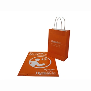 Wholesale Eco-Friendly Orange Custom Kraft Paper Bag with Handles